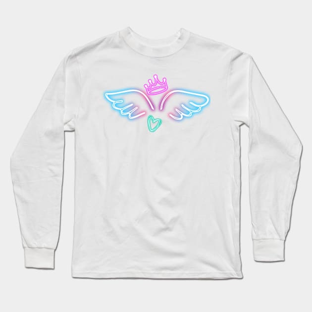 Neon Angel wings Long Sleeve T-Shirt by Once Upon a Find Couture 